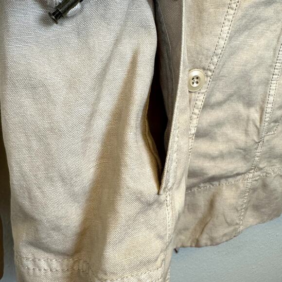 Sundance Every Angle khaki jacket shawl collar linen blend size Small Militay - Picture 5 of 8